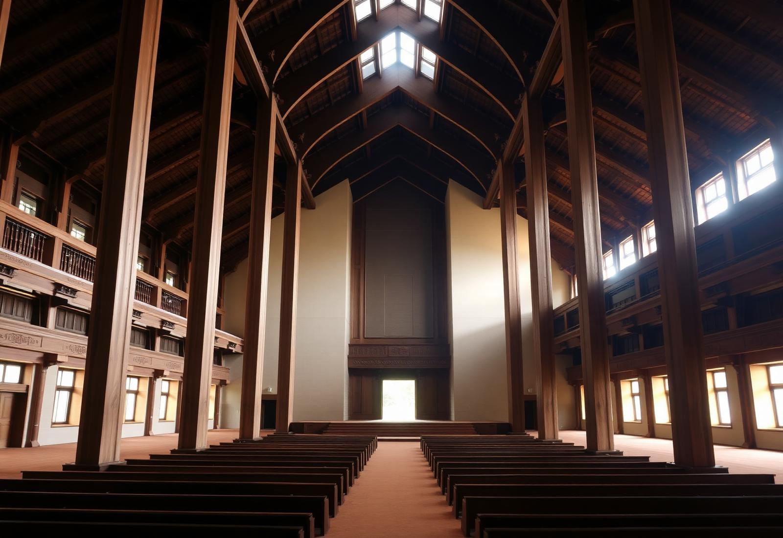 Interior light within a Bhutanese prayer hall